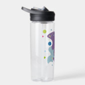 Trendy abstract motief in paarse en blauwe kleuren waterfles (Rechts)