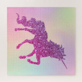 Trendy Abstract Ombre Glitter Unicorn Legpuzzel (Horizontaal)