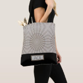 Trendy Abstract Pattern Monogram Brown Black Tote Bag (Dichtbij)