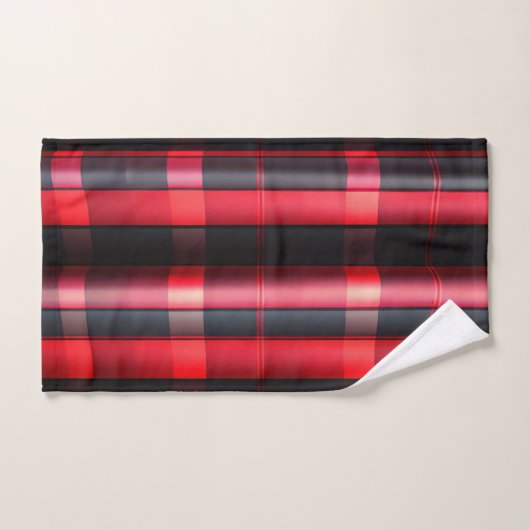Trendy Abstract Red Black Plays Collectie Bad Handdoek (Handdoek)