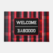 Trendy Abstract Red Black Plays Collectie Deurmat (Voorkant)