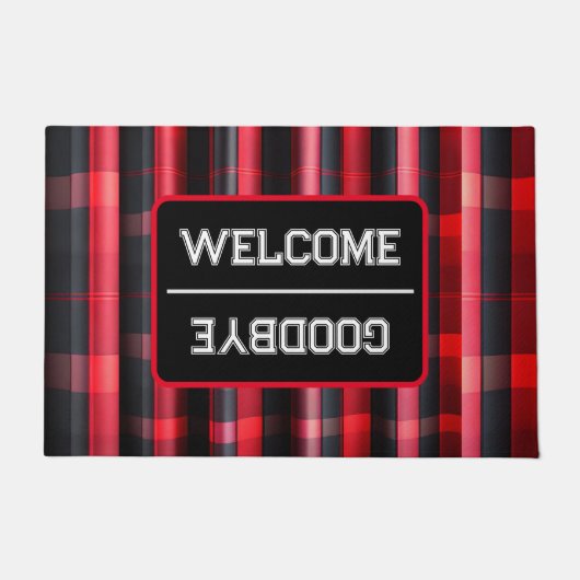 Trendy Abstract Red Black Plays Collectie Deurmat (Voorkant)