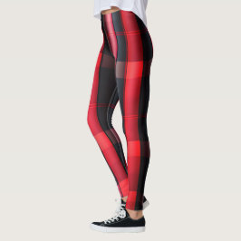 Trendy Abstract Red Black Plays Collectie Leggings
