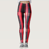 Trendy Abstract Red Black Plays Collectie Leggings (Voorkant)
