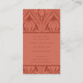 Trendy Abstract Retro  Bloemen Terracotta Visitekaartje (Achterkant)