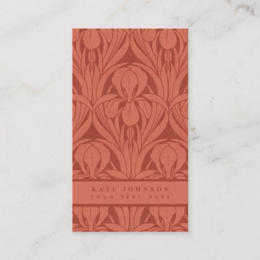 Trendy Abstract Retro Bloemen Terracotta Visitekaartje (Voorkant)
