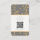 Trendy Abstract Retro  Grijs Goud QR Code Visitekaartje (Achterkant)