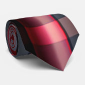 Trendy Abstract Rood Zwart Geruit Collectie Stropdas (Opgerold)