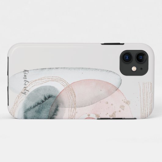 Trendy Abstract roze gouden vormen op maat Case-Mate iPhone Case (Achterkant (horizontaal))