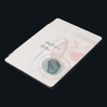 Trendy Abstract roze gouden vormen op maat iPad Pro Cover<br><div class="desc">Het ontwerp is voorzien van een moderne abstracte regenboog en andere vormen in roze,  goudkleurig en blauwgroen groen. Eenvoudig jouw naam naar keuze aanpassen. Een zeer vrouwelijk cadeau idee voor elke gelegenheid.</div>