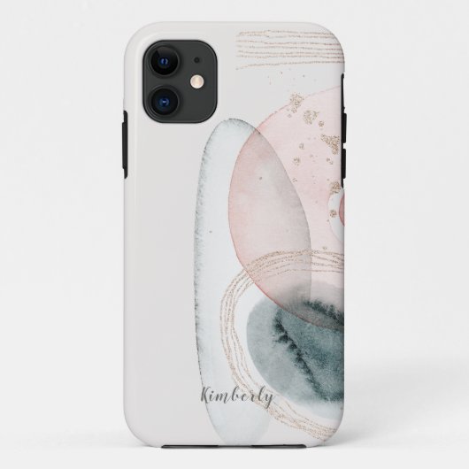 Trendy Abstract Roze Gouden Vormen Persoonlijk Case-Mate iPhone Case (Achterkant)