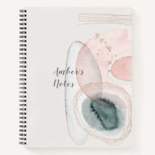 Trendy Abstract Roze Gouden Vormen Persoonlijke No Notitieboek