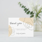 Trendy Abstract Shapes Script Wedding Dank u Briefkaart (Staand voorkant)