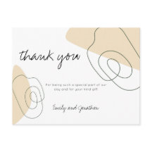 Trendy Abstract Shapes Script Wedding Dank u