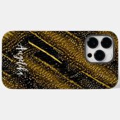 Trendy Abstract Swirls Black en Gold Personalized Case-Mate iPhone Case (Achterkant (horizontaal))