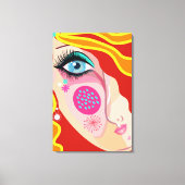 Trendy Abstract Whimsical Artsy Face Eye Canvas Afdruk (Voorkant)