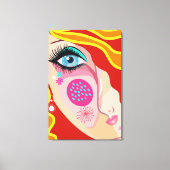 Trendy Abstract Whimsical Artsy Face Eye Canvas Afdruk (Voorkant)