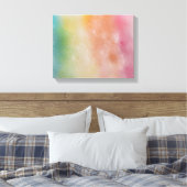 Trendy Abstracte Art Blue Roze Geel Groen Canvas Afdruk (Insitu (Slaapkamer))