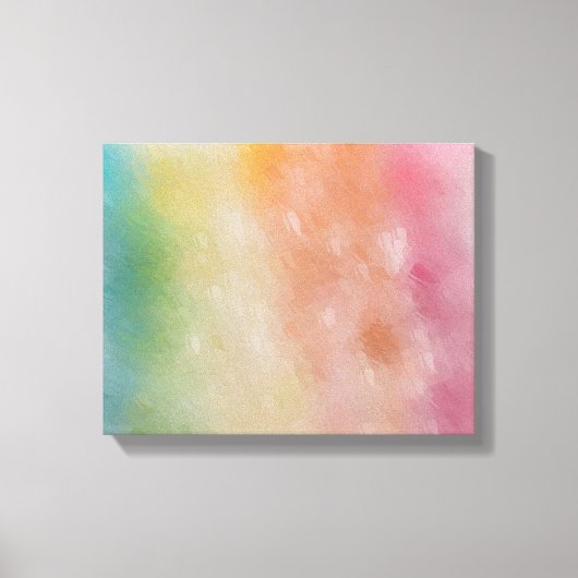 Trendy Abstracte Art Blue Roze Geel Groen Canvas Afdruk (Voorkant)