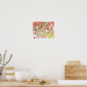 Trendy Abstracte Art Green Roze Rood Geel Modern Poster (Keuken)