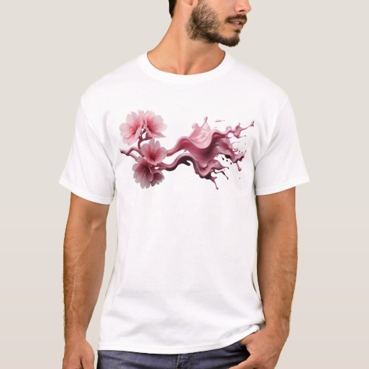 Trendy ABSTRACTE BLOEM Modieus Print T-shirt (Voorkant)