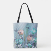 Trendy Abstracte bloemen Tote Bag (Achterkant)