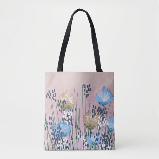 Trendy Abstracte bloemen Tote Bag (Voorkant)