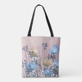 Trendy Abstracte bloemen Tote Bag (Achterkant)