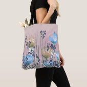 Trendy Abstracte bloemen Tote Bag (Dichtbij)