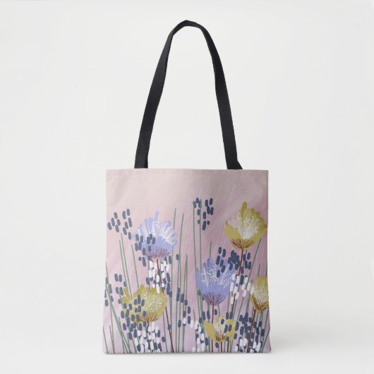 Trendy Abstracte bloemen Tote Bag (Voorkant)