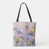 Trendy Abstracte bloemen Tote Bag (Achterkant)