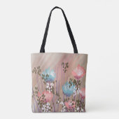 Trendy Abstracte bloemen Tote Bag (Achterkant)