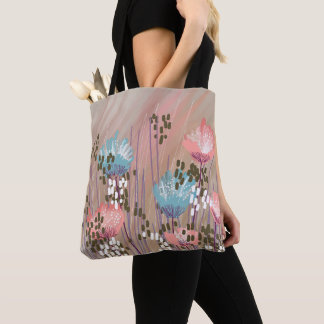 Trendy Abstracte bloemen Tote Bag