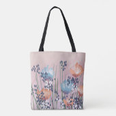 Trendy Abstracte bloemen Tote Bag (Achterkant)