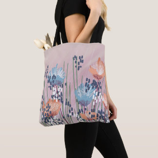 Trendy Abstracte bloemen Tote Bag