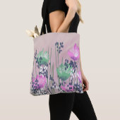 Trendy Abstracte bloemen Tote Bag (Dichtbij)