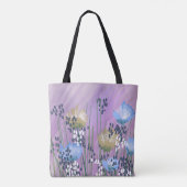 Trendy Abstracte bloemen Tote Bag (Achterkant)