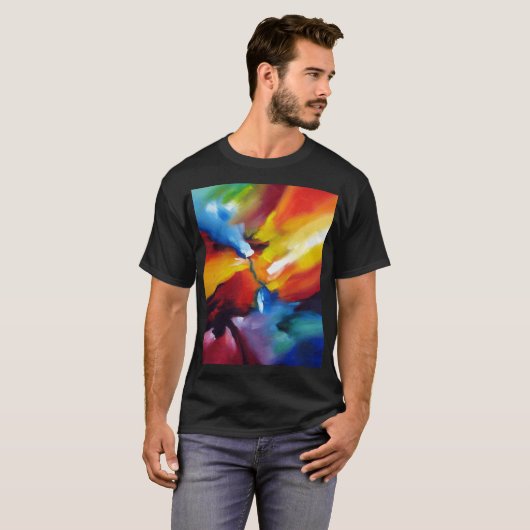 Trendy Abstracte expressionist schilder moderne ku T-shirt (Voorkant volledig)