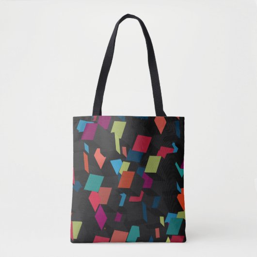 Trendy Abstracte Geometric Cube Pattern Canvas tas (Voorkant)