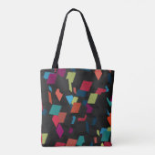 Trendy Abstracte Geometric Cube Pattern Canvas tas (Achterkant)
