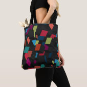 Trendy Abstracte Geometric Cube Pattern Canvas tas (Dichtbij)