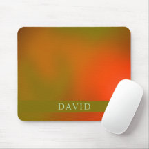 Trendy Abstracte groene en Oranje muismat