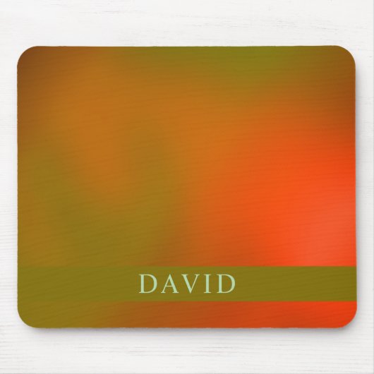 Trendy Abstracte groene en Oranje muismat (Voorkant)