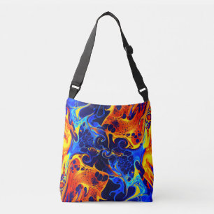 trendy abstracte kleurrijke kleurdraai crossbody tas