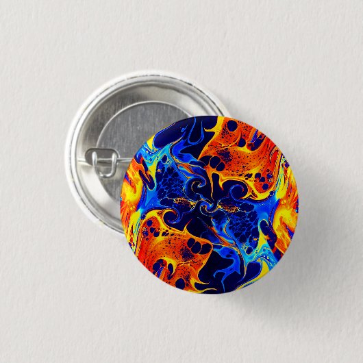 trendy abstracte kleurrijke kleurdraai ronde button 3,2 cm (Voorkant /achterkant)