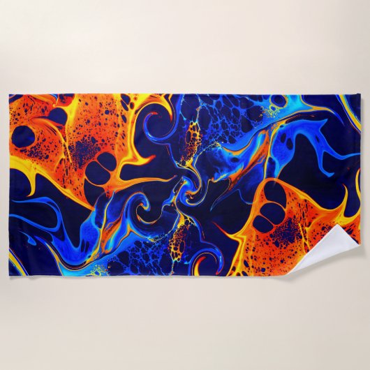 trendy abstracte kleurrijke kleurdraai strandlaken (Voorkant)