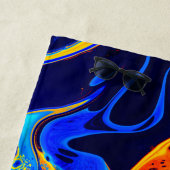 trendy abstracte kleurrijke kleurdraai strandlaken (In situ)