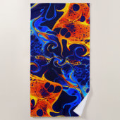 trendy abstracte kleurrijke kleurdraai strandlaken (Voorkant)