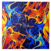 trendy abstracte kleurrijke kleurdraai tegeltje (Voorkant)