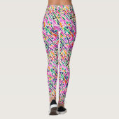 Trendy Abstracte kunst Kleurrijke Waterverf Paint Leggings (Achterkant)